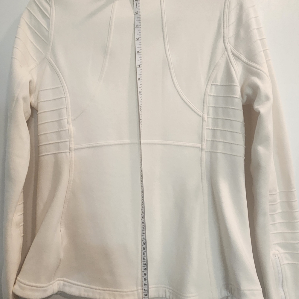 Athleta Women's Cream Magnolia Detailed Double Zip Jacket Size M
